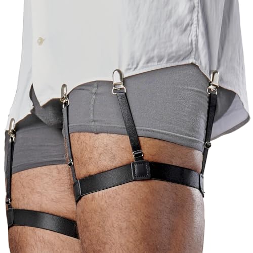 STAY GENT Herren Hemdhalter Einstellbar Elastisch Hemd-Halter Strumpfband für Herren Polizei Behalten Hemd Versteckt In Shirt Holder Strumpfband für Damen mit Nicht Rutschfest Verriegelung Klammern von STAY GENT