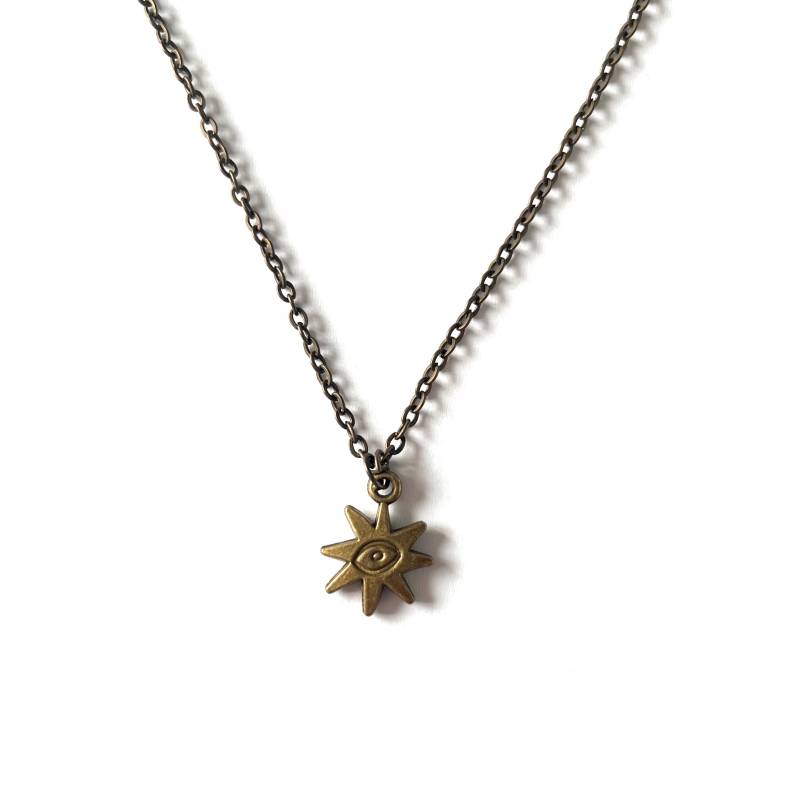 Sunburst Eye Bronze Anhänger Halskette Und Ohrringe von STAYwhatever