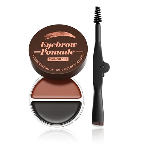 2-in-1 Augenbrauen-Pomade, Augenbrauen-Styling-Creme, dauerhafte Augenbrauen-Pomade mit Pinsel, zweifarbig, Augenbrauen-Styling-Creme für Damen von STBQHG