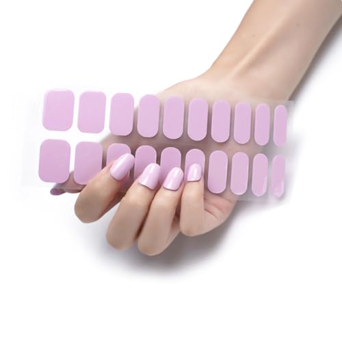 20 Stück einfarbige Nagellackstreifen, selbstklebende Gel-Aufkleber, Gel-Streifen, volle Wraps für Nagelkunst von STBQHG