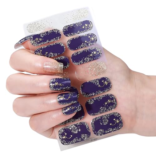 Bronzing Nails Polish Strips Nails Art Sticker Butterfly Nails Polish Sticker Full Nails Wraps Sticker With Nails File von STBQHG