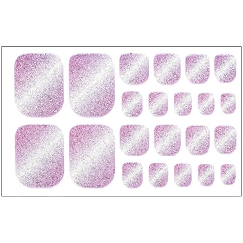 Cats Eye Toenail Wraps Full Toenail Stickers Falsche Zehennägel Tipps Selbstklebende Zehennagel Aufkleber für Frauen von STBQHG