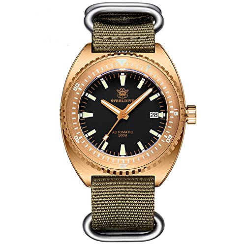 SteelDive 1973S BGW9 Leuchtende mechanische Bronze-Uhren NH35 Saphirglas automatische Taucheruhr, Farbe 3, Armband SteelDive 1973S BGW9 Leuchtende mechanische Bronze-Uhren NH35 Saphirglas automatische Taucheruhr, Farbe 3, Armband von STEELDIVE