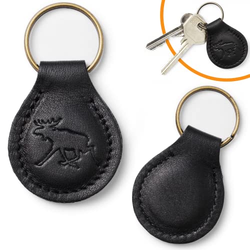 STEENBY Schlüsselanhänger aus Echtem Elchleder Schwarz 2er-Pack Handgemacht in Schweden von STEENBY