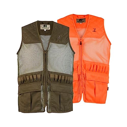 STEIGER Schießweste mit Mesh Tontauben Sportschützen leichte Warnweste Drückjagd Treibjagd Hasentasche Weste Grün oder Orange (as3, alpha, l, regular, regular, Signalorange) von STEIGER