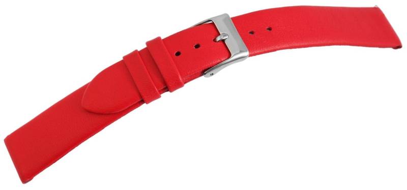 STEINMEISTER Uhrenarmband 8000081 Echtleder-Uhrenarmband, nahtlos, rot, 12 mm - 20 mm von STEINMEISTER