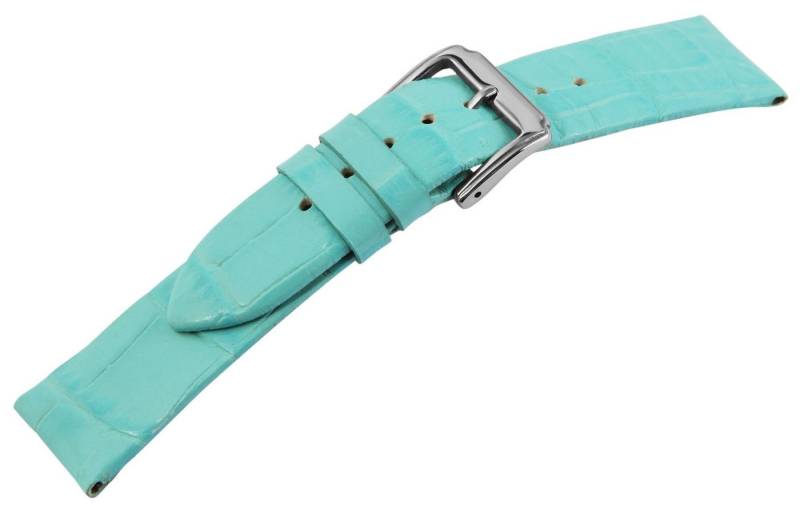 STEINMEISTER Uhrenarmband 8000106 Echtleder-Uhrenarmband, türkis, Krokooptik, 16 mm - 26 mm von STEINMEISTER