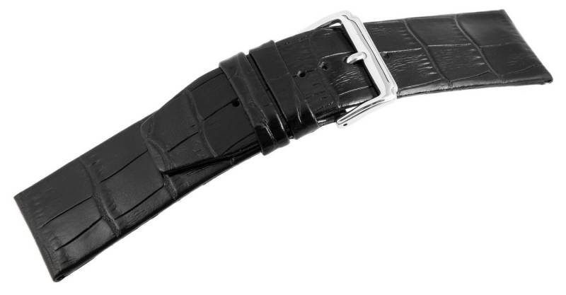 STEINMEISTER Uhrenarmband 8000126 Echtleder-Uhrenarmband, schwarz, Krokooptik, 22 mm - 26 von STEINMEISTER
