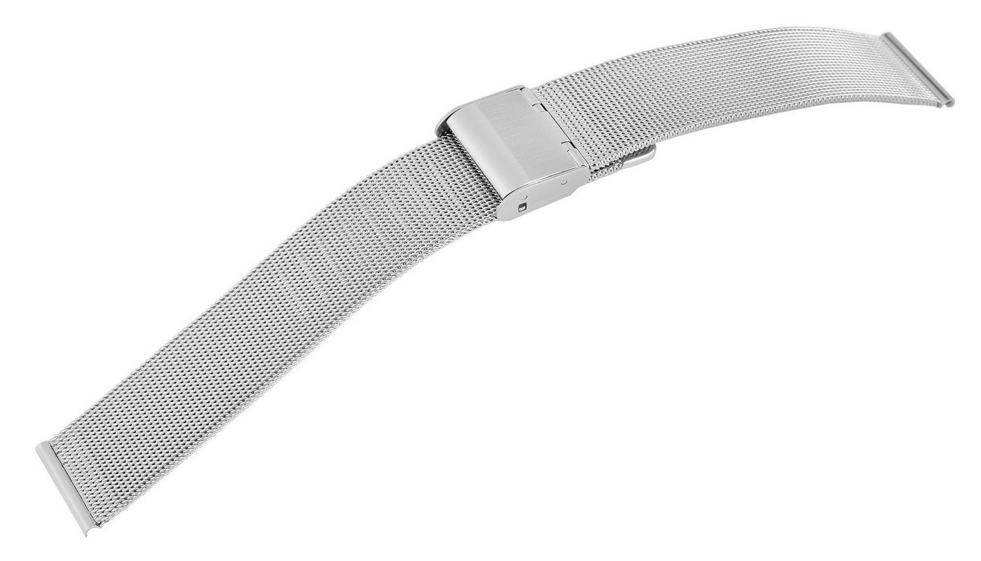 STEINMEISTER Uhrenarmband 8100072 Milanaise-Uhrenarmband, silberfarben, 16 mm - 20 mm von STEINMEISTER