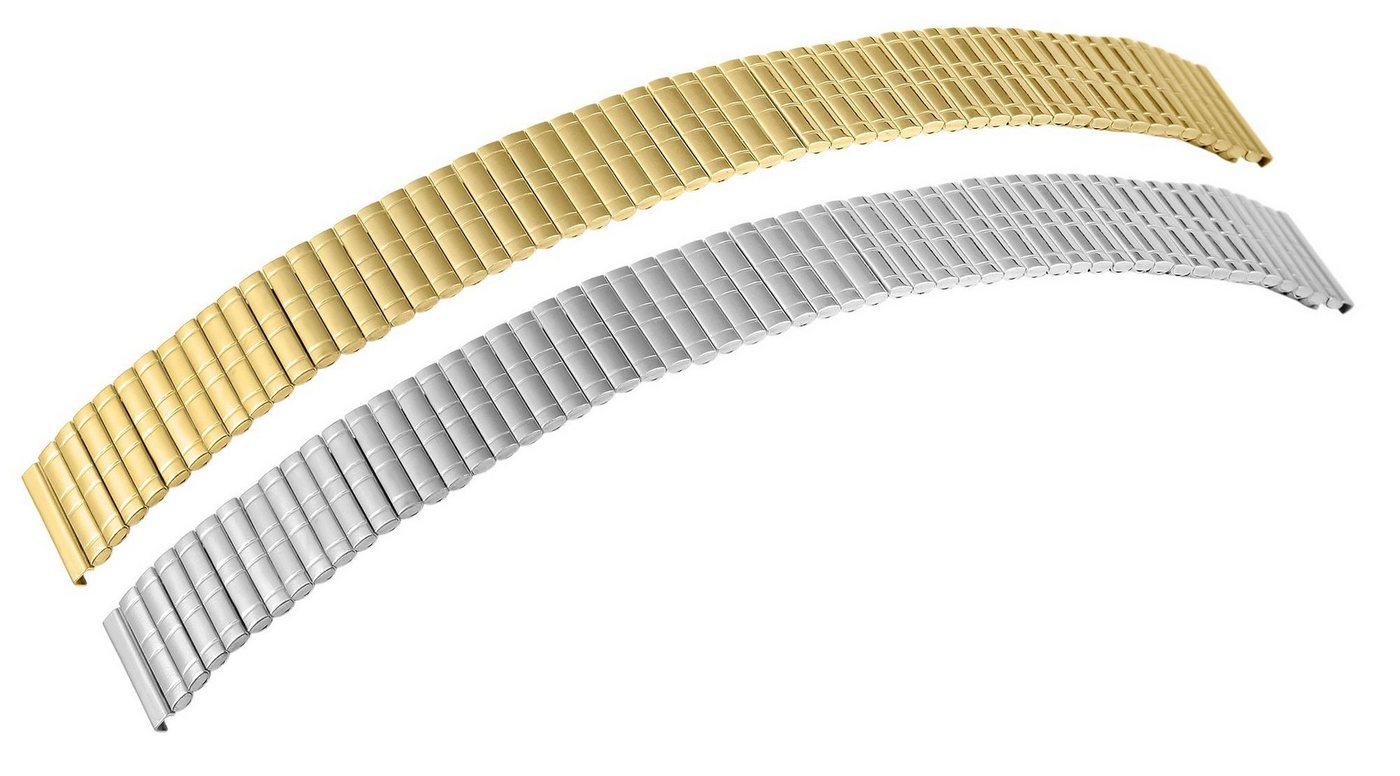STEINMEISTER Uhrenarmband Uhren Ersatz Damen Zugarmband, 14 mm, VE 12 (6 gold / 6 silber von STEINMEISTER