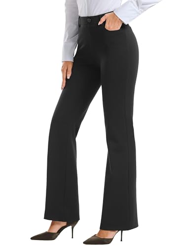 Stelle Damen Bootcut Yoga Kleid Hose Business Casual Stretchy Arbeitshose mit Taschen Regular Slacks f r B ro, Schwarz, M von STELLE