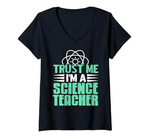 Damen Vertrau Mir, ich Bin Lehrer mit Superkraft Natur T-Shirt mit V-Ausschnitt Damen Vertrau Mir, ich Bin Lehrer mit Superkraft Natur T-Shirt mit V-Ausschnitt von STEM-Humor für naturwissenschaftlichen Unterricht