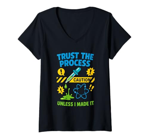 Damen Mad Scientist Chaos Control Chemie Humor Geschenk T-Shirt mit V-Ausschnitt Damen Mad Scientist Chaos Control Chemie Humor Geschenk T-Shirt mit V-Ausschnitt von STEM Lab Nerd Controlled Beaker Explosion Club