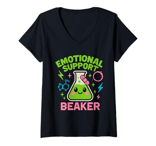 Damen Mad Scientist Chaos Control Chemie Humor Geschenk T-Shirt mit V-Ausschnitt Damen Mad Scientist Chaos Control Chemie Humor Geschenk T-Shirt mit V-Ausschnitt von STEM Lab Nerd Controlled Beaker Explosion Club