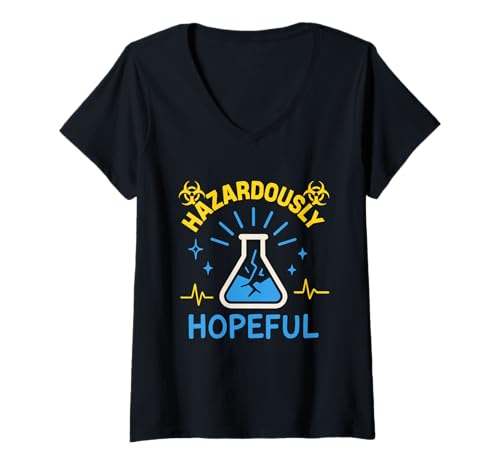 Damen Mad Scientist Chaos Control Chemie Humor Geschenk T-Shirt mit V-Ausschnitt Damen Mad Scientist Chaos Control Chemie Humor Geschenk T-Shirt mit V-Ausschnitt von STEM Lab Nerd Controlled Beaker Explosion Club