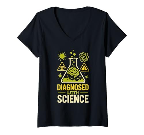 Damen Mad Scientist Chaos Control Chemie Humor Geschenk T-Shirt mit V-Ausschnitt Damen Mad Scientist Chaos Control Chemie Humor Geschenk T-Shirt mit V-Ausschnitt von STEM Lab Nerd Controlled Beaker Explosion Club