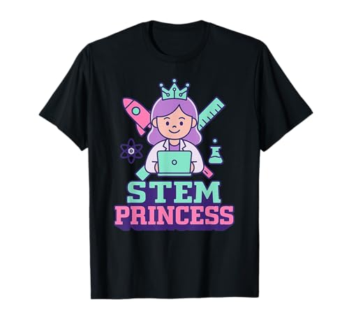 STEM Princess Girls Coding Rocket Lineal Circuit Crown Power T-Shirt STEM Princess Girls Coding Rocket Lineal Circuit Crown Power T-Shirt von STEM Princess Girls Empower Science Tech Art Code