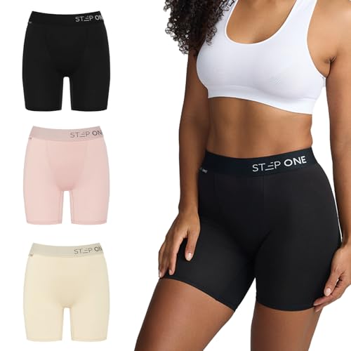 STEP ONE Boxershorts Damen Unterwäsche - Feuchtigkeitsabweisende Damen Boxershorts, Pantys Damen Unterhosen mit Scheuerschutz, Bequeme Hotpants Damen Unterwäsche von STEP ONE