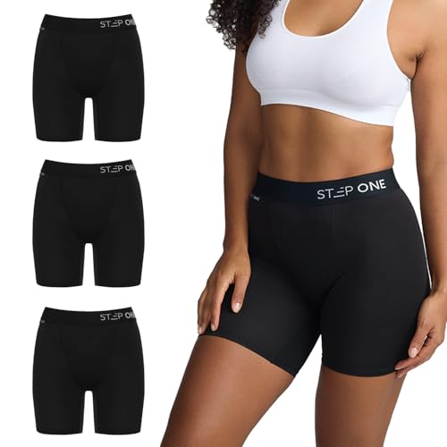 STEP ONE Boxershorts Damen Unterwäsche - Feuchtigkeitsabweisende Damen Boxershorts, Pantys Damen Unterhosen mit Scheuerschutz, Bequeme Hotpants Damen Unterwäsche von STEP ONE