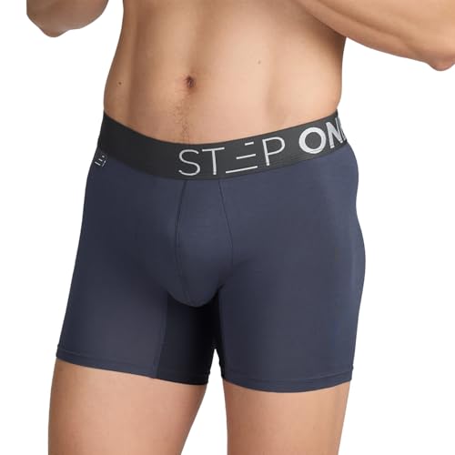 STEP ONE Boxershorts Herren - Feuchtigkeitsabweisende Unterhosen Männer, Herren Unterhosen Boxershorts mit 3D Tasche + Scheuerschutz, Organische Bambus Unterwäsche von STEP ONE
