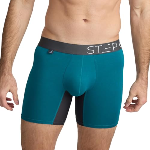 STEP ONE Boxershorts Herren - Feuchtigkeitsabweisende Unterhosen Männer, Herren Unterhosen Boxershorts mit 3D Tasche + Scheuerschutz, Organische Bambus Unterwäsche von STEP ONE