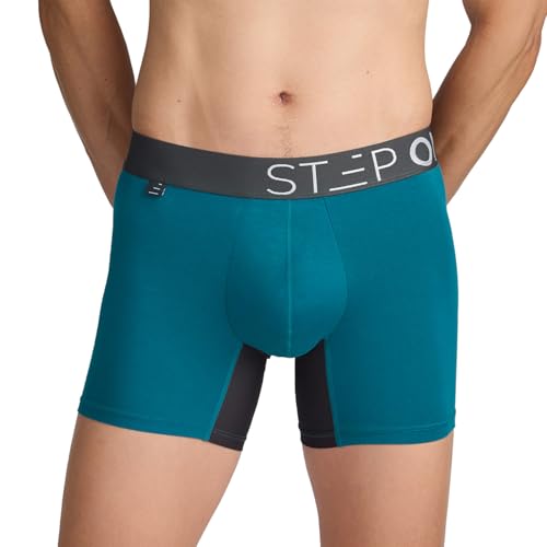 STEP ONE Boxershorts Herren - Feuchtigkeitsabweisende Unterhosen Männer, Herren Unterhosen Boxershorts mit 3D Tasche + Scheuerschutz, Organische Bambus Unterwäsche von STEP ONE