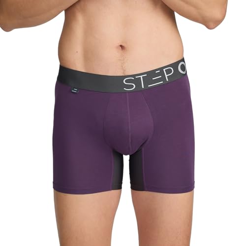 STEP ONE Boxershorts Herren - Feuchtigkeitsabweisende Unterhosen Männer, Herren Unterhosen Boxershorts mit 3D Tasche + Scheuerschutz, Organische Bambus Unterwäsche von STEP ONE