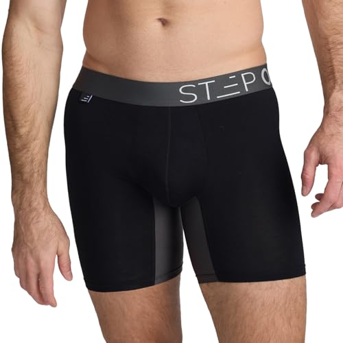 STEP ONE Boxershorts Herren - Feuchtigkeitsabweisende Unterhosen Männer, Herren Unterhosen Boxershorts mit 3D Tasche + Scheuerschutz, Organische Bambus Unterwäsche von STEP ONE