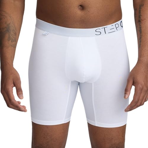STEP ONE Boxershorts Herren - Feuchtigkeitsabweisende Unterhosen Männer, Herren Unterhosen Boxershorts mit 3D Tasche + Scheuerschutz, Organische Bambus Unterwäsche von STEP ONE