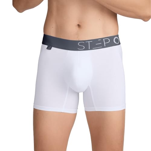Step One Boxershorts Herren - Feuchtigkeitsabweisende Unterhosen Männer, Herren Unterhosen Boxershorts mit 3D Tasche + Scheuerschutz, Organische Bambus Unterwäsche von STEP ONE