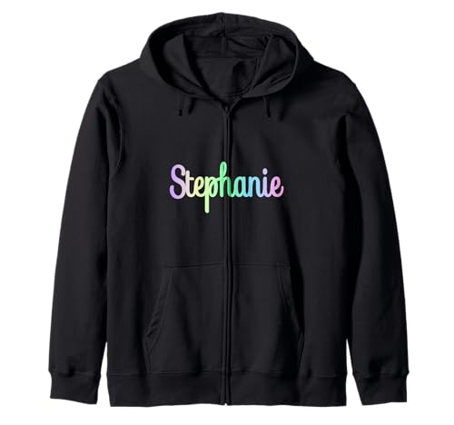 Stephanie Minimalistischer Regenbogen Einfarbiger Text Lustige Neuheit Damen Kapuzenjacke von STEPHANIE Funny Sassy Custom Name Gift