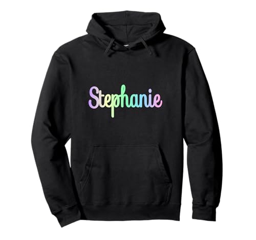 Stephanie Minimalistischer Regenbogen Einfarbiger Text Lustige Neuheit Damen Pullover Hoodie von STEPHANIE Funny Sassy Custom Name Gift