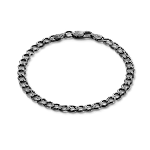 Exklusives Herren Armband Aus Hochwertigem 925 Sterling Silber Mit Schwarzer Oxidierter Oberfläche von STERLL