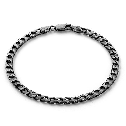 STERLL Herren Armkette Silber Sterling-Silber 925 22cm Schwarz Oxidiert Nachhaltige Verpackung Geschenk für Mann von STERLL