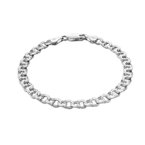 Herrenarmband Aus Massivem 925 Sterling Silber Mit Karabinerverschluss von STERLL
