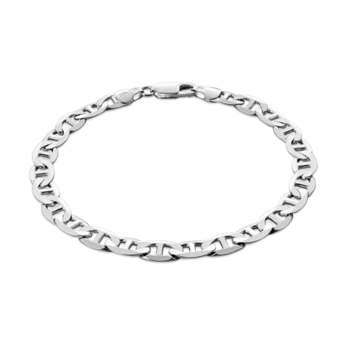 Herrenarmband Aus Massivem 925 Silber Mit Karabinerverschluss 23 cm Länge von STERLL