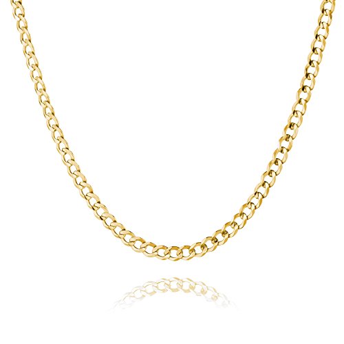 Herren Halskette Aus 925er Silber Mit Goldbeschichtung 60cm Lang Mit Panzerketten Design von STERLL