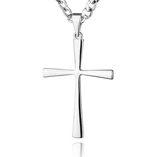 STERLL Herren Halskette Echt Silber Kreuz-Anhänger aus Sterlingsilber 925 60cm Eco-Verpackung Geschenke für Männer von STERLL