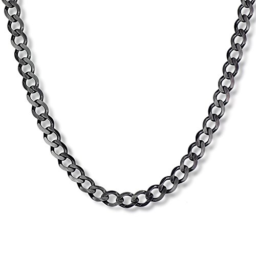STERLL Herren Halskette Echt Silber 60cm Ohne Anhänger Schwarz Oxidiert Öko-Verpackung Kleine Geschenke von STERLL