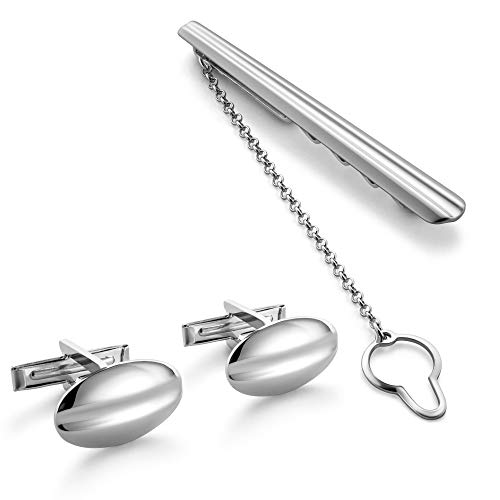 Herren Manschettenknöpfe Und Krawattenklammer Set Aus Echt Silber Mit Geschenkverpackung von STERLL