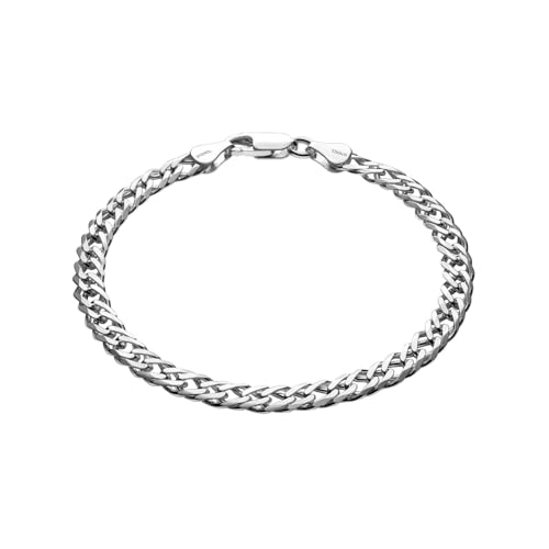 Herren Armband Aus 925 Sterling-Silber Mit Karabinerverschluss Und Panzerkettenmuster von STERLL