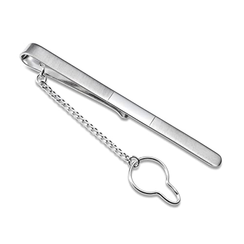 Herren Krawattennadel Hochzeit Silber Gebürstet Mit Glänzendem Streifen von STERLL