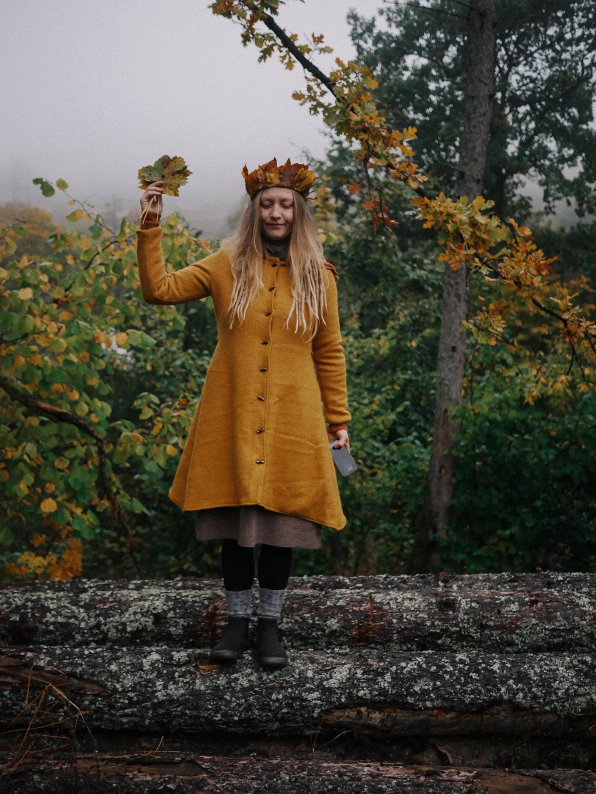 Wollmantel, Walkwolle Damen von STERNWALDWIESENatur