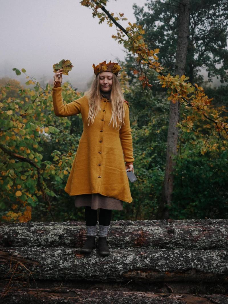 Wollmantel, Walkwolle Damen von STERNWALDWIESENatur