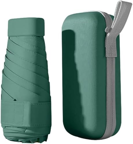 Regenschirm Ultraleicht, Mini Regenschirm Ultra Light Mini kompakte taschenschirm Outdoor Regenschirm UV Mini Umbrella für Erwachsene und Kinder Leicht Kompakt Stetig (Dunkelgrün) von STETHI
