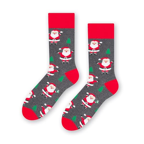 Lustige Socken mit Christmas Motiv Herren und Damen, Weihnachtssocken, Bunte Socken Herren & Damen, Baumwollsocken I EU 41-43/44-46/35-37/38-40 von STEVEN