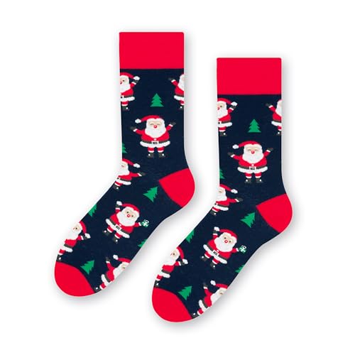 Lustige Socken mit Christmas Motiv Herren und Damen, Weihnachtssocken, Bunte Socken Herren & Damen, Baumwollsocken I EU 41-43/44-46/35-37/38-40 von STEVEN