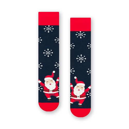 Lustige Socken mit Christmas Motiv Herren und Damen, Weihnachtssocken, Bunte Socken Herren & Damen, Baumwollsocken I EU 41-43/44-46/35-37/38-40 von STEVEN