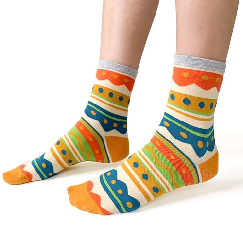STEVEN Bunte Lustige Socken I Verschiedenartige Socken I Oster-Socken I Baumwolle, Weiche und Bequeme Ostersocken I Unisex-Socken 9-12/7.5-9 I 3 Größenoptionen: EU 35-37/38-40/41-43, 1 Paar. von STEVEN