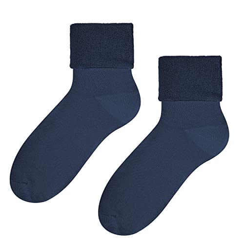 STEVEN Flauschige Socken für Damen und Mädchen I I Wadenlange Warme Socken I Dicke Frottee-Baumwollsocken Ideal für den Winter und Herbst I Jeans I Größe: EU35-37 von STEVEN